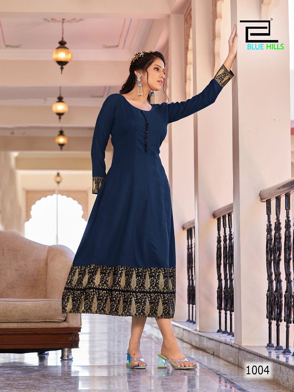 Blue Hills Bliss Fancy Festive Wear Wholesale Anarkali Kurtis Catalog